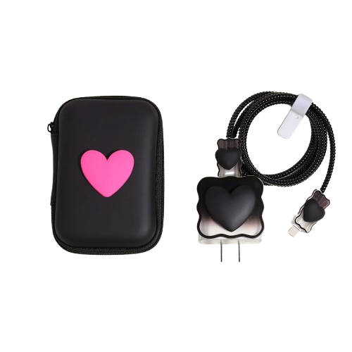 6PCS 3D Love Cable Protector With Case Storage Bag For iPhone - UDO-YU