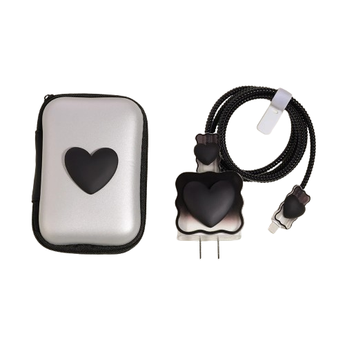 6PCS 3D Love Cable Protector With Case Storage Bag For iPhone - UDO-YU